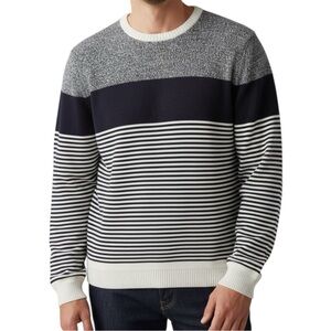 Levi’s Men’s XL Navy White Striped Crewneck 100% Cotton Sweater Slim Fit